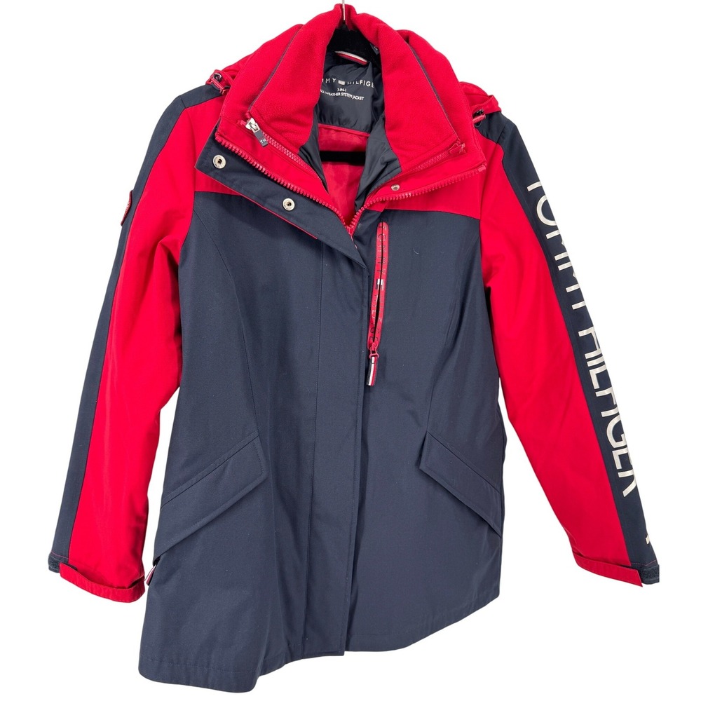 Tommy Hilfiger Men 3 in 1 All Weather System Jacket S Navy Red removable‎ Lining